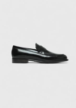 Siyah Deri Klasik Loafer