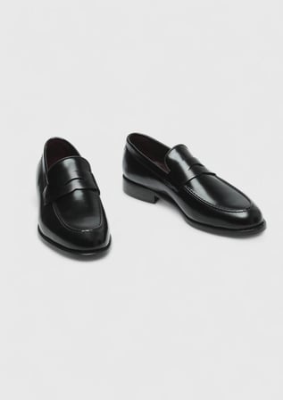 Siyah Deri Klasik Loafer