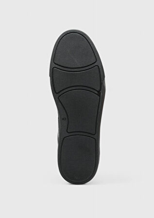 Siyah Deri Spor Spor Ayakkabı