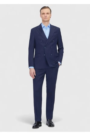 Lacivert Zeroweight Slim Fit Yün Karışımlı Takım Elbise