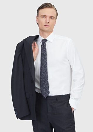 Siyah Mikro Zeroweight Slim Fit Yün Karışımlı Takım Elbise