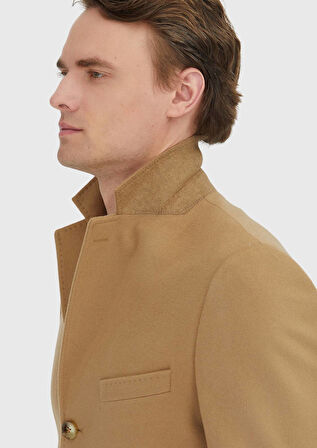 Deve Tüyü Regular Fit Klasik Dokuma Palto