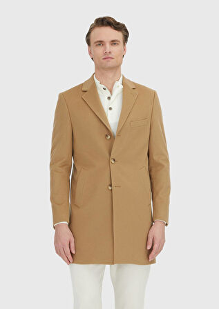 Deve Tüyü Regular Fit Klasik Dokuma Palto