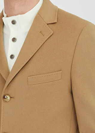 Deve Tüyü Regular Fit Klasik Dokuma Palto