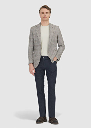 Vizon Düz Zeroweight Slim Fit Yün Karışımlı Ceket