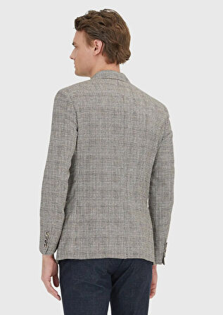 Vizon Düz Zeroweight Slim Fit Yün Karışımlı Ceket