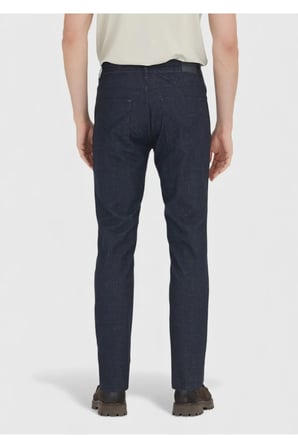 Lacivert Düz Dokuma Regular Fit Casual Pamuk Karışımlı Pantolon