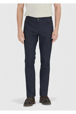 Lacivert Düz Dokuma Regular Fit Casual Pamuk Karışımlı Pantolon