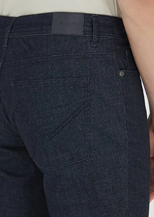 Lacivert Düz Dokuma Regular Fit Casual Pamuk Karışımlı Pantolon