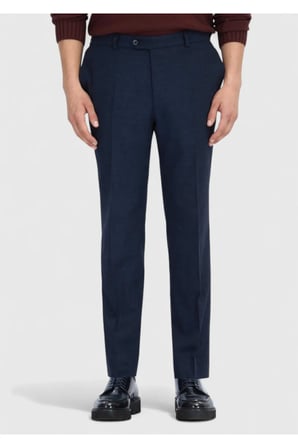 Lacivert Düz Dokuma Modern Fit Casual Pantolon
