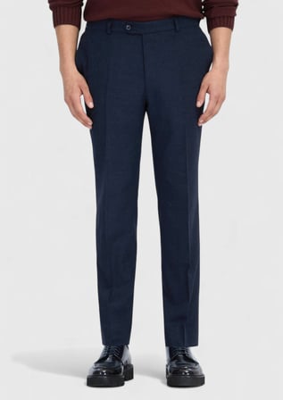 Lacivert Düz Dokuma Modern Fit Casual Pantolon