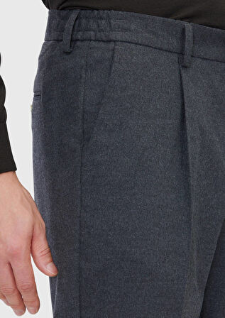 Antrasit Düz Dokuma Modern Fit Casual Pantolon