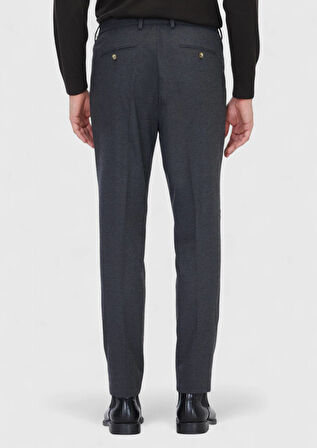 Antrasit Düz Dokuma Modern Fit Casual Pantolon
