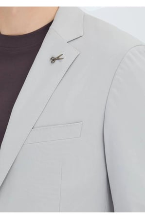 Açık Gri Düz Comfort Fit Örme Takım Elbise