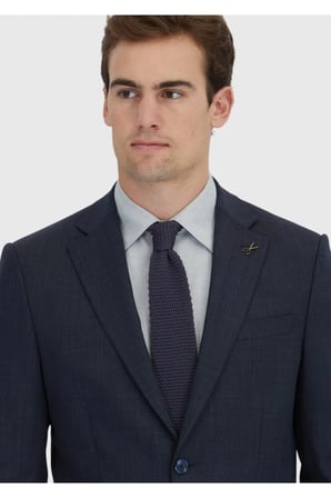 Lacivert Mikro Modern Fit Yün Karışımlı Takım Elbise