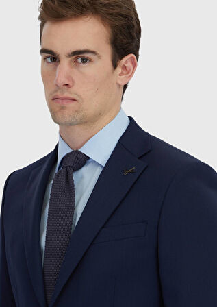 Lacivert Mikro Modern Fit Yün Karışımlı Takım Elbise