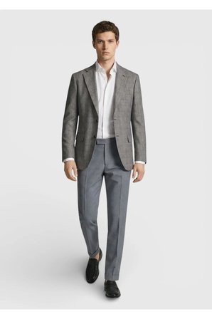 Mürdüm Kareli Zeroweight Slim Fit Yün Karışımlı Ceket