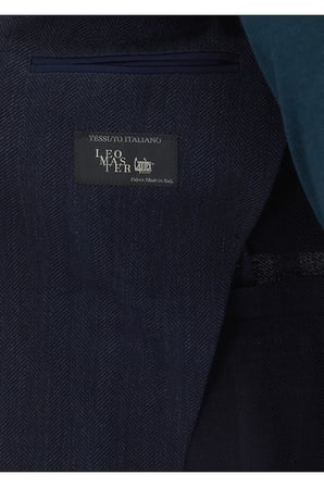 Açık Lacivert Desenli Zeroweight Slim Fit Yün Karışımlı Ceket