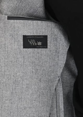 Gri Çizgili Shirt Shoulder Slim Fit Yün Karışımlı Ceket