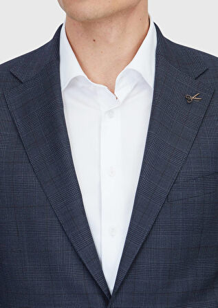 Antrasit Kareli Regular Fit Yün Karışımlı Takım Elbise