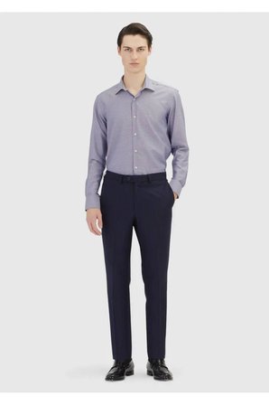 Lacivert Regular Fit Dokuma Klasik %100 Pamuk Gömlek