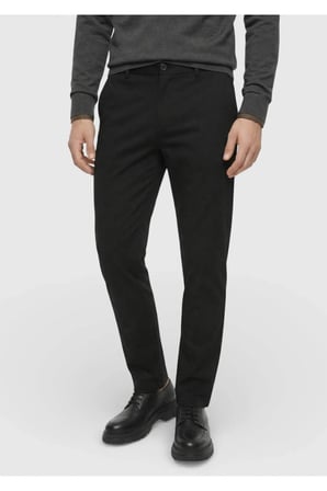 Siyah Düz Dokuma Jogging Fit Casual Pantolon