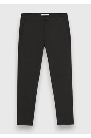 Siyah Düz Dokuma Regular Fit Casual Pamuk Karışımlı Pantolon