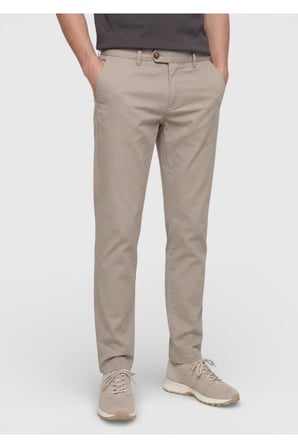 Vizon Düz Dokuma Regular Fit Casual Pamuk Karışımlı Pantolon