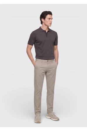 Vizon Düz Dokuma Regular Fit Casual Pamuk Karışımlı Pantolon