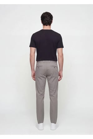 Antrasit Düz Dokuma Regular Fit Casual Pamuk Karışımlı Pantolon