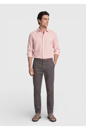 Mürdüm Düz Dokuma Regular Fit Casual Pamuk Karışımlı Pantolon