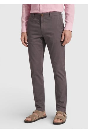 Mürdüm Düz Dokuma Regular Fit Casual Pamuk Karışımlı Pantolon