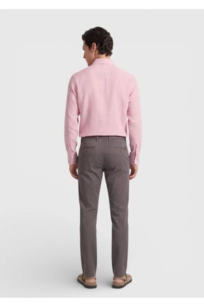 Mürdüm Düz Dokuma Regular Fit Casual Pamuk Karışımlı Pantolon