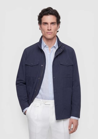 Lacivert Regular Fit Gizli Kapüşon Casual Teknik Mont