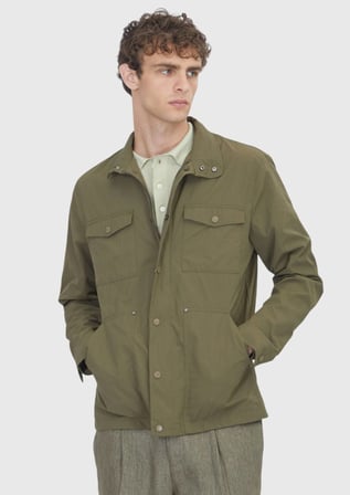 Haki Regular Fit Gizli Kapüşon Casual Teknik Mont