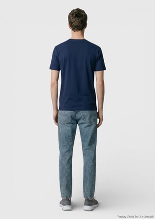 Lacivert Düz T-Shirt