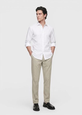 Taş Düz Casual Fit Uzun Dokuma Casual %100 Pamuk Gömlek