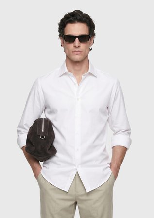 Taş Düz Casual Fit Uzun Dokuma Casual %100 Pamuk Gömlek