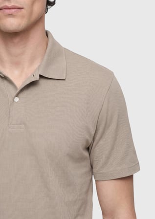 Bej Düz %100 Pamuk T-Shirt