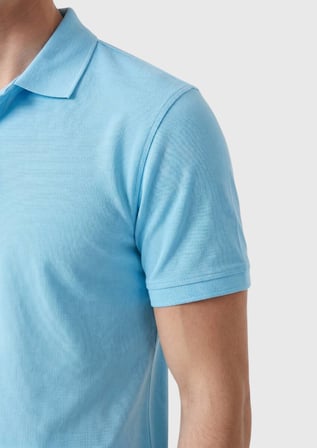 Turkuaz Düz %100 Pamuk T-Shirt