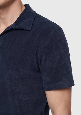 Lacivert Düz Pamuk Karışımlı T-Shirt