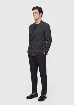 Siyah Relaxed Fit %100 Keten Ceket