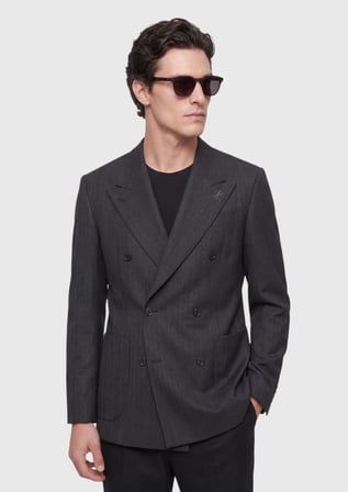 Siyah Relaxed Fit %100 Keten Ceket