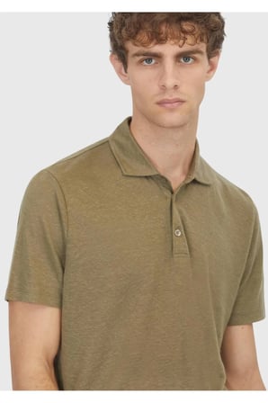 Haki Düz %100 Keten T-Shirt