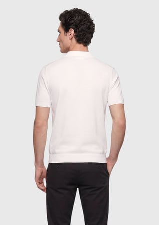 Ekru Düz %100 Pamuk T-Shirt