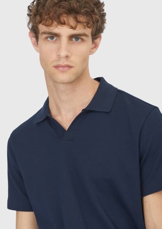 Lacivert Fitilli %100 Pamuk T-Shirt