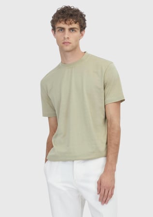Açık Yeşil Jakarlı %100 Pamuk T-Shirt