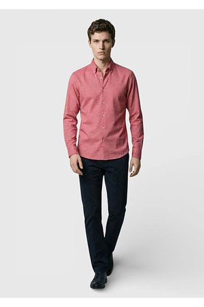Kırmızı Düz Regular Fit Dokuma Casual %100 Pamuk Gömlek