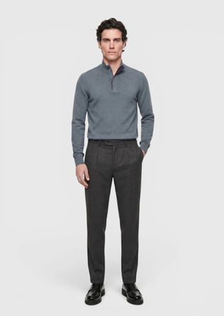 Kahverengi Düz Dokuma Modern Fit Casual Pantolon
