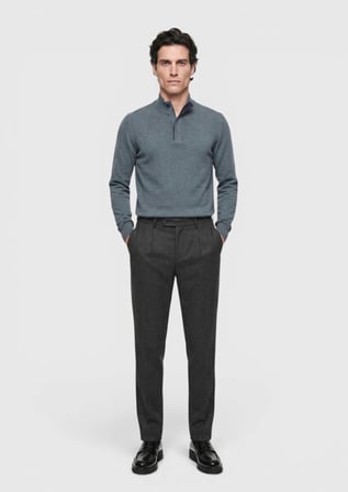Kahverengi Düz Dokuma Modern Fit Casual Pantolon